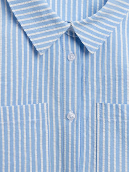 ACOOLA / Блузка детская для девочек Messia_bl голубая полоска  фото 4