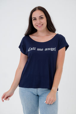 Футболка женская из вискозы Лирика синий Call me angel - Амадэль фото 5