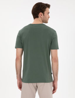 Haki %100 Pamuk Slim Fit Bisiklet Yaka Basic Ti__rt - Pierre cardin фото 5