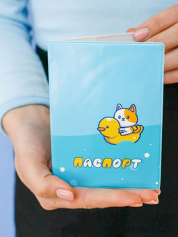 ОБЛОЖКА ДЛЯ ПАСПОРТА Duck and cat, плотность 600 мкм