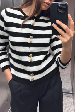 STRIPED KNIT CARDIGAN - Zara фото 6