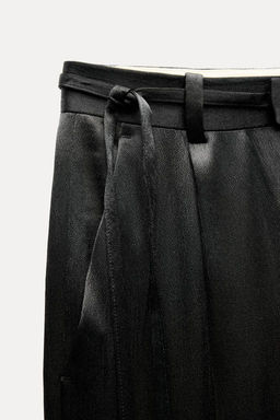 ZW COLLECTION SATIN TROUSERS WITH BOW - Zara фото 7