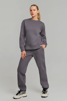 Арт. 2909 Костюм женский с начесом 44-52 (5 шт) Цвет:верх-серый, низ-серый