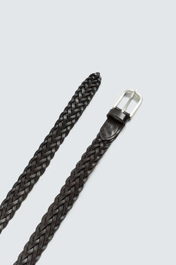 LONG BRAIDED LEATHER BELT - Zara фото 2