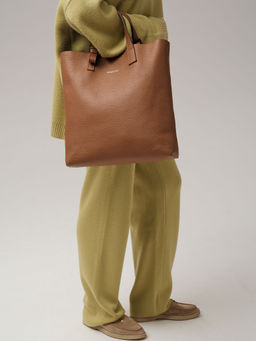 Кожаная сумка шоппер Deboro 30954 орех