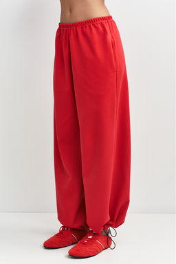 Брюки хлопковые на кулиске Красный - Erist store фото 4