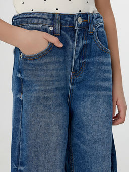 Джинсы для девочек синие wide leg - Mark formelle фото 5