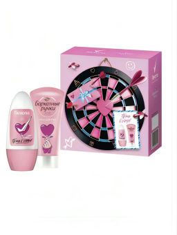 РЕКСОНА+БАРХАТНЫЕ РУЧКИ набор "Прям в сердце" (део-ролл 50мл+крем д/рук 45мл) 2025