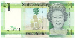 Банкнота 1 фунт 2018 года Джерси