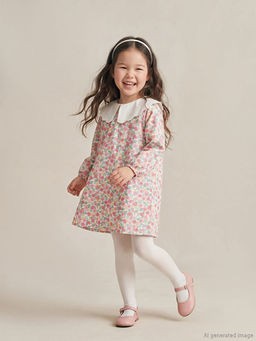Bebe Yaka ?i?ekli K?z ?ocuk Elbise