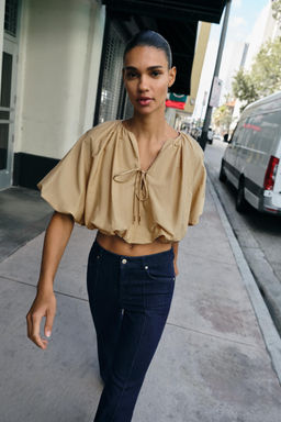 POPLIN BALLOON TOP - Zara фото 11