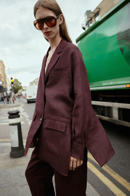 LONG LINEN BLAZER - Zara фото 8
