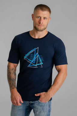 Арт. 614-163 Футболка мужская 48-56 (5 шт) Цвет:темно-синий