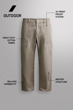 PANTAL?N TAPERED FIT ESCALADA / Crudo medio - Zara фото 6