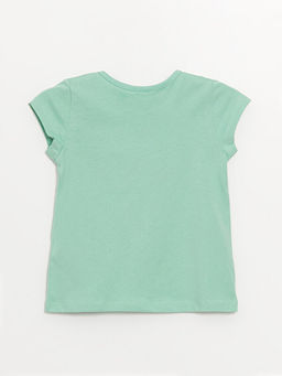 Bisiklet Yaka K?sa Kollu Bask?l? K?z Bebek Ti??rt - Waikiki фото 2