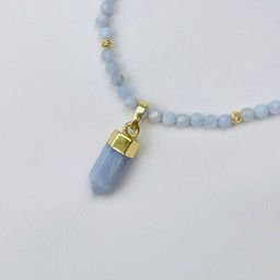 Чокер из Голубого агата с кулоном