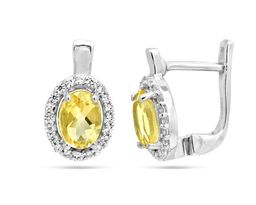 Серьги из серебра цитрин, Элиса