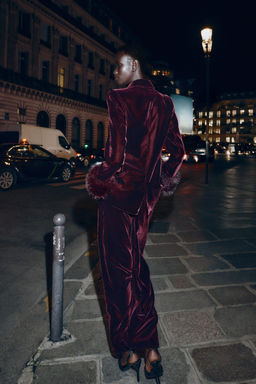 VELVET WIDE-LEG TROUSERS - Zara фото 2