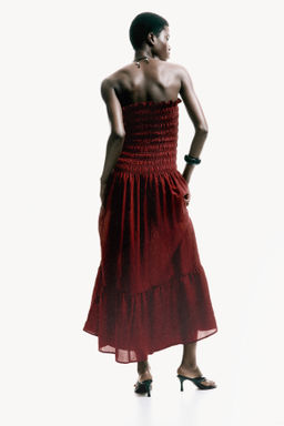 Vestido bandeau con cuerpo nido de abeja - H&m фото 5