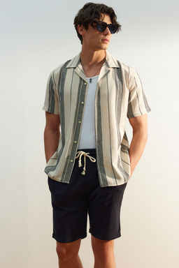 TRENDYOL MAN Premium Siyah Regular Fit Cizgili Dokulu Yazl?k Gomlek TMNSS23GO00060 - Trendyolmilla фото 9