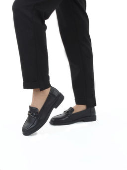 03-DEB16-1 BLACK Лоферы женские (натуральная кожа)