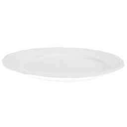 "Совершенство" Тарелка мелкая фарфоровая д270мм h25мм, белый, рельефный декор, волнистый край (Китай)