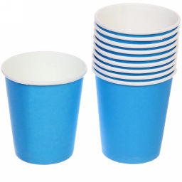 Цена за 5 шт. Стакан бумажный 0,2л в наборе 10 шт "Голубой"