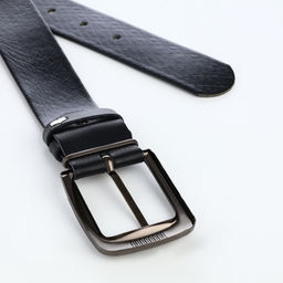 Цена за 2 шт. Ремень мужской, ширина 3.5 см, винт, один прокол, пряжка металл, чёрный