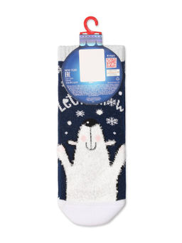 Цена за 2 пары. Носки Удлиненные CONTE Короткие новогодние носки со стразами и люрексом Let it snow т.синий - Conte elegant фото 4