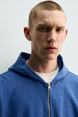 WASHED ZIP-UP HOODIE - Zara фото 16