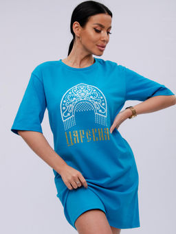 Сорочка "Царевна 4" синяя, трикотаж