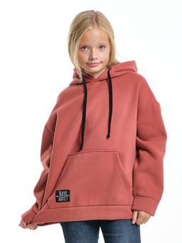 Худи one size с начесом UD 8018 терракот - Mini maxi фото 5