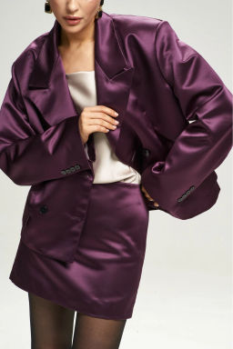 Юбка-мини атласная Plum