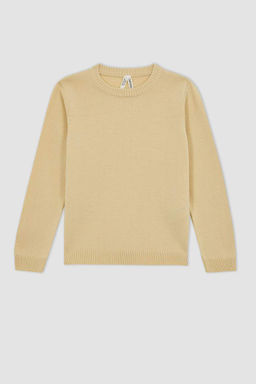 Школьный свитер с круглым вырезом для девочек - Defacto фото 6