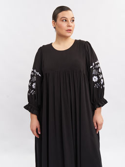 Платье А-силуэта с вышивкой PP29104BLK01 - Артесса фото 9