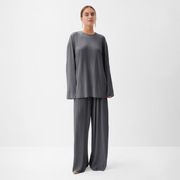 Костюм женский (блуза, брюки) MIST Classic collection, размер 48-50, цвет графит