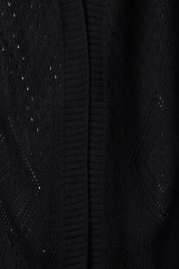 Siyah Genis Kal?p Midi Ajurlu/Delikli Triko H?rka TWOAW24HI00331