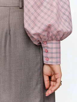 Блузка женская дл. рук. T-lab TL-B-006P-0275-розовый клетка  фото 5