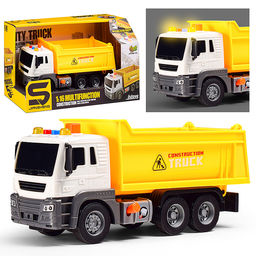 Машина "Самосвал" 1:16 (свет, звук) в коробке (цвет желтый)