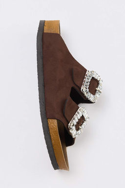 Trendyol Shoes Vizon Tas Aksesuar Detayl? Cift Tokal? Kad?n Terlik TAKSS24TE00002 - Trendyolmilla фото 18