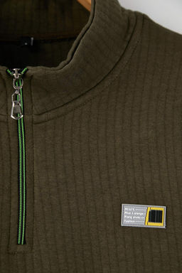 Siyah Regular/Normal Kesim Dokulu Etiket Detayl? Fermuarl? Sweatshirt TMNAW26SW00062 - Trendyolmilla фото 20