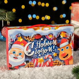 Цена за 5 шт. Коробка подарочная складная Синий Иней 25 х 5 х 15 см