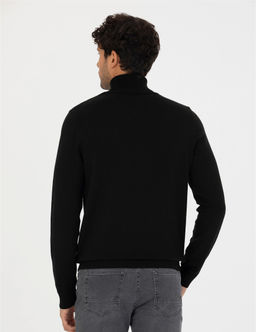 Siyah Slim Fit Bal_k__ Yaka Basic Triko Kazak - Pierre cardin фото 5