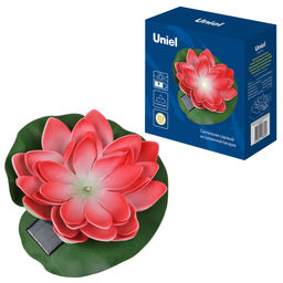 USL-S-826/PT060 RED WATERLILY Садовый светильник на солнечной батарее Красная кувшинка. Плавающий. 1 светодиода. Теплый белый свет. 1*ААA Ni-Mh аккумулятор в/к. IP44. TM Uniel - Volpe фото 11