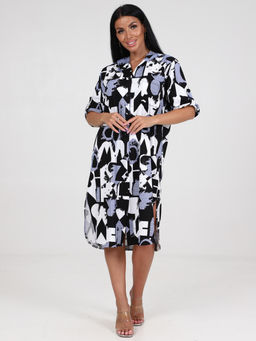 5118 ПЛАТЬЕ (Черный/голубой) - А-дина фото 3