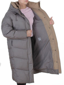 8867 GRAY Пальто зимнее женское (200 гр. холлофайбер)