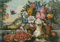 ФРЕЯ Пазл. Мировые шедевры искусства 1000 элемент. MET-PZL-1000/04 Пейзаж Фрукты и Цветы, Фрэнсис Флора Бонд Палмер