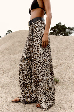 WIDE SATIN TROUSERS WITH BELT - Zara фото 5
