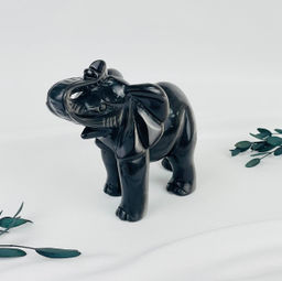 Фигурка Слон из серебристого Обсидиана