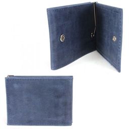 Зажим для купюр Croco-зк-303 (2 кнопки) натуральная кожа синий крейзи хорс (228) 233462